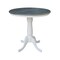 International Concepts Round 36 in Rd Extend Dining Table, 4 San Remo Stools, White/Heather Gray, 36 W, 48 L, 35.3 in H K05-36RXT-6B-S102-4 - alternate 4